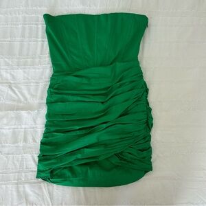 White fox strapless corset dress